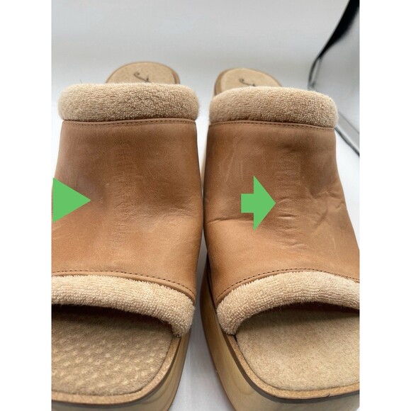 Free People Clog Shoes Women Tan Terri Platform Vacay Resort Retro Size 41 New - Picture 7 of 8